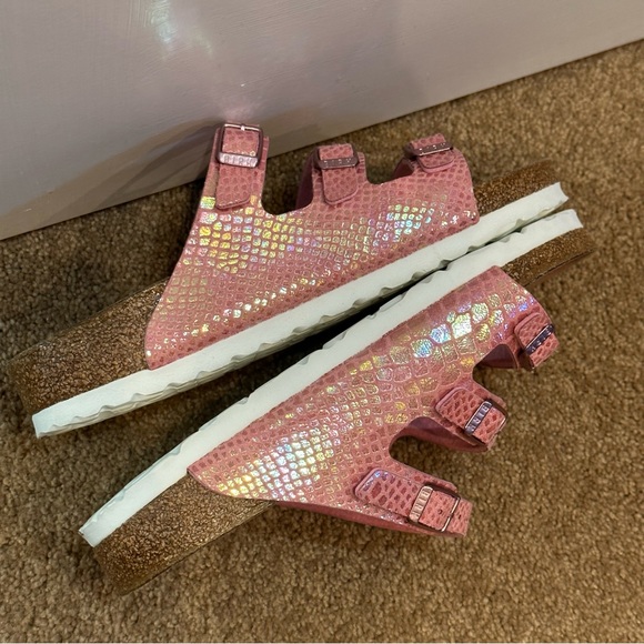 BIRKENSTOCK Florida Fresh Shinny Snake Rose Vegan Sandals Size 38 N - Picture 4 of 8